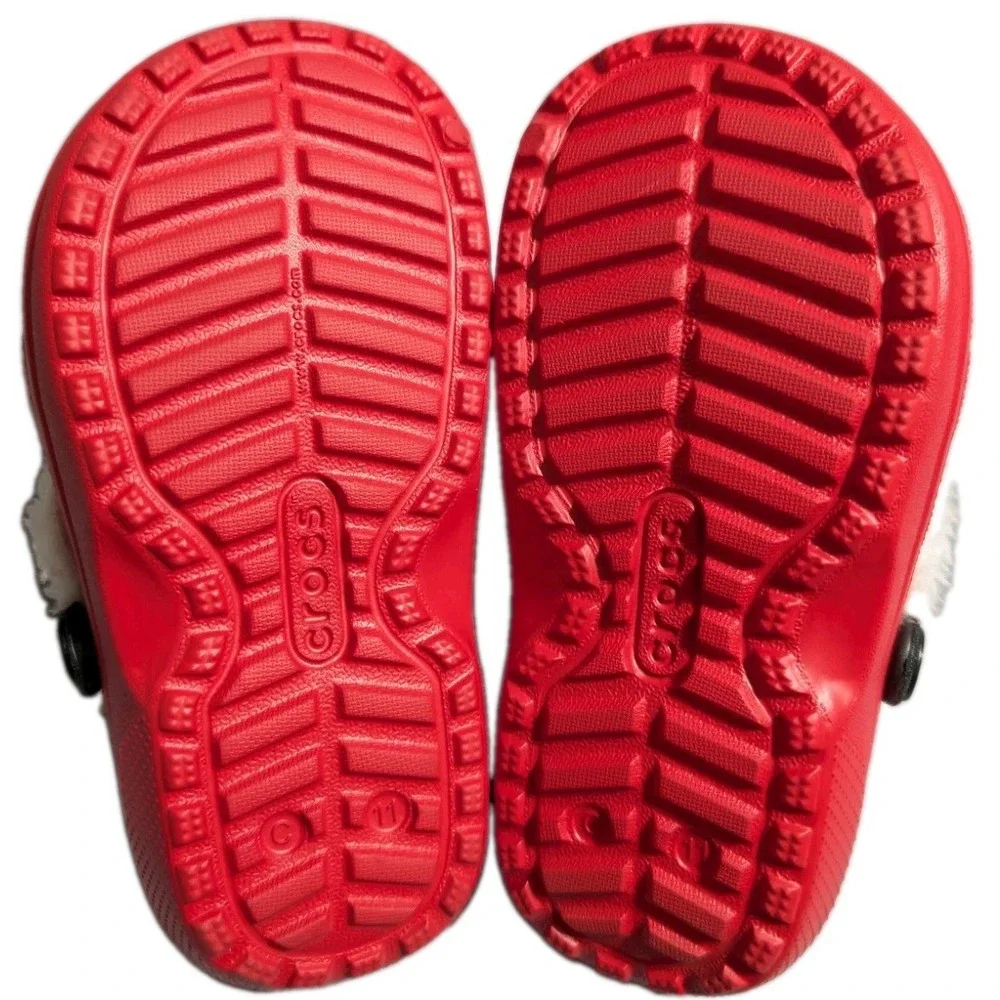 Crocs Classic Lined Santa Clog Kids C11 Red Fleece Holiday Christmas Shoes NWOT